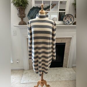 J Crew Striped Turtleneck Sweater Dress